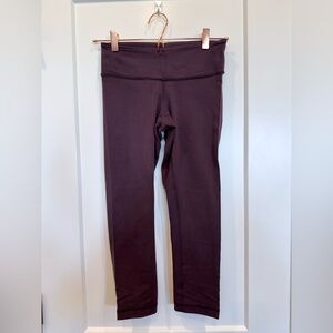 Lululemon Mid Rise Wunderunder Cropped Leggings Burgundy Size 4